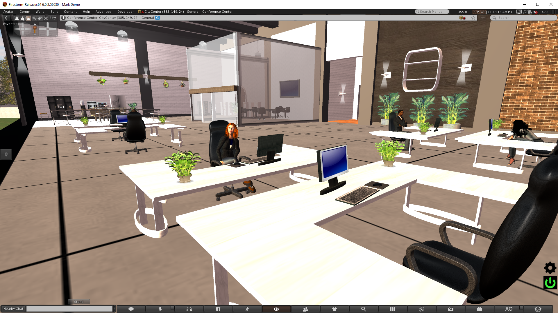 virtual reality office with avatar